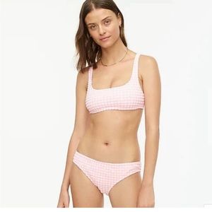 J. Crew Pink Gingham Bikini Swim Top. Only worn twice. Size Small